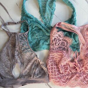3 bralette pastel bra bundle